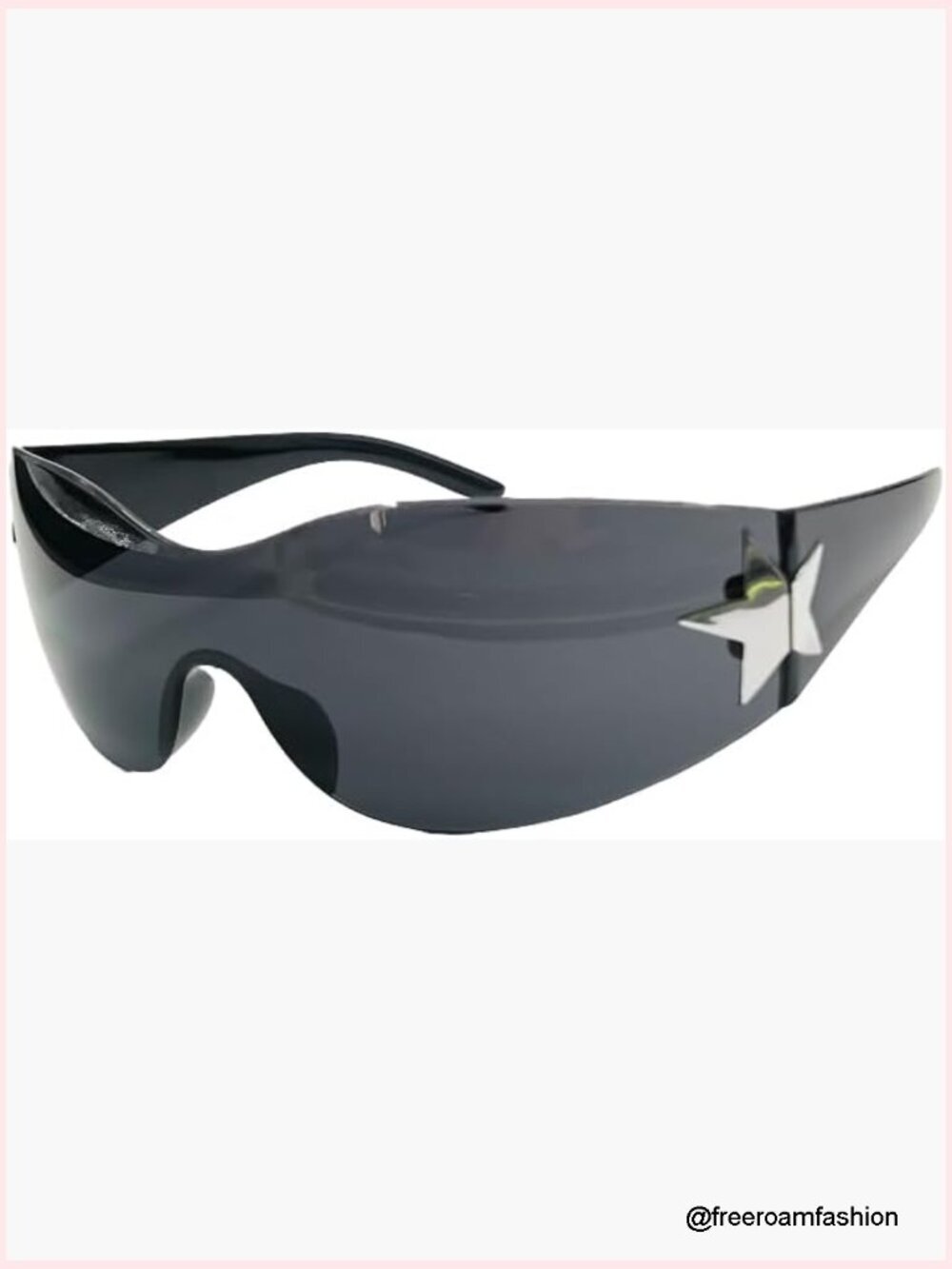 Rimless Y2K Wrap Around Oversized Frameless Trendy Sunglasses